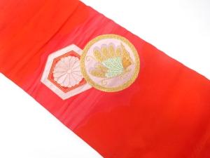 アンティーク　蝶に花亀甲模様織り出し名古屋帯（着用可）